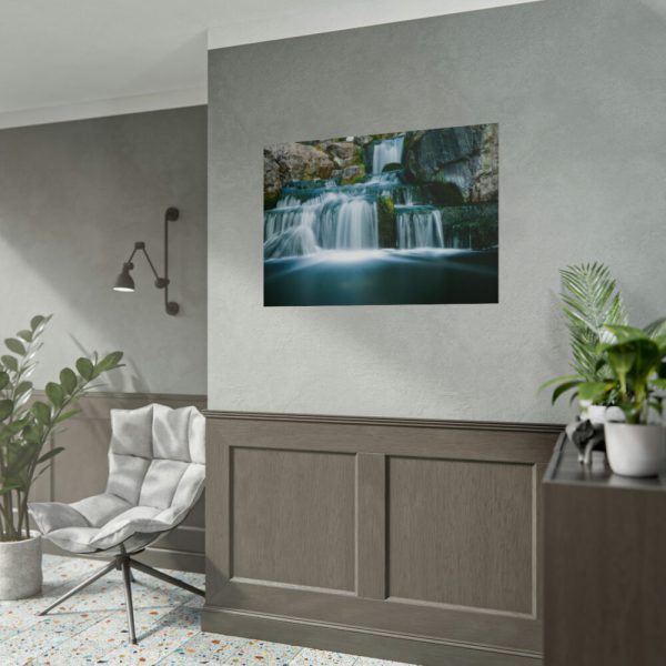 92409-369.jpg Waterfall in Mountains Poster