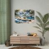 Watercolor-Style Painting of Waterfall Poster