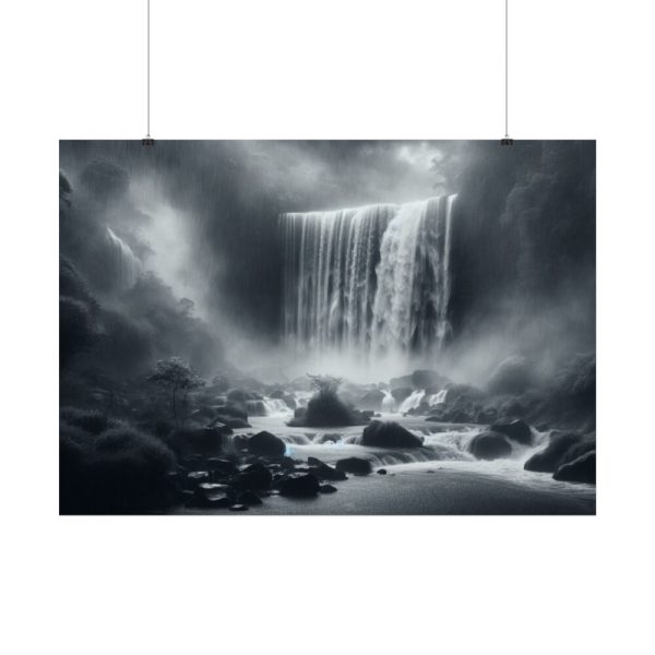 92409-396.jpg Waterfall on Rainy Day Poster