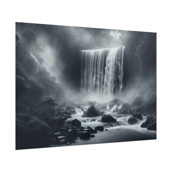 92409-397.jpg Waterfall on Rainy Day Poster