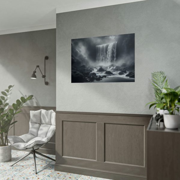 92409-399.jpg Waterfall on Rainy Day Poster