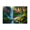 Waterfall Cascading Down Into Serene Pool Poster