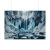 Frozen Waterfall During Winter Poster