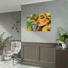 Girl Drinking Coffee in Pop Art Poster
