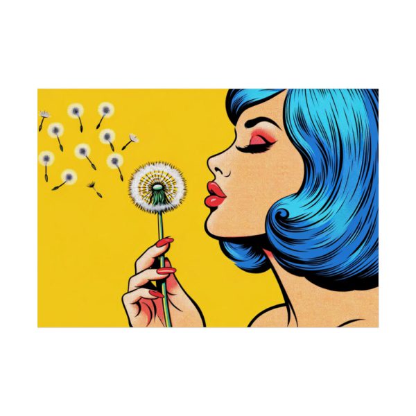 Girl With Blue Hair in Pop Art Style Poster
