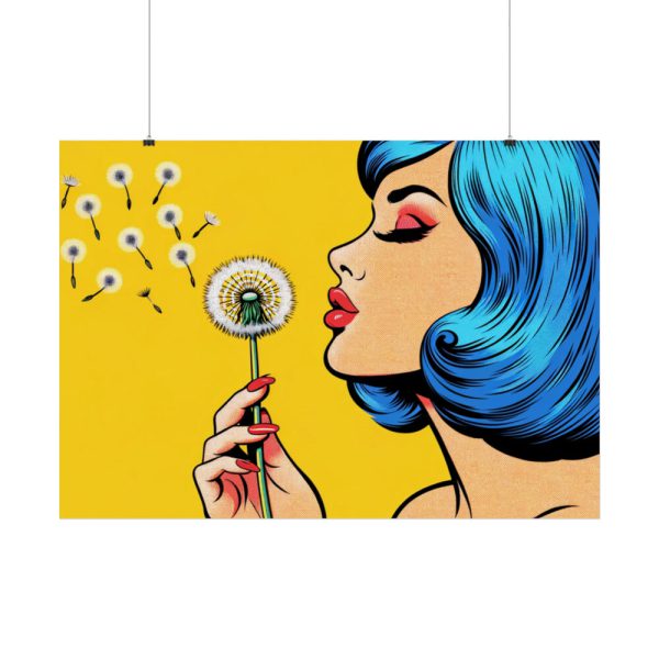 Girl With Blue Hair in Pop Art Style Poster
