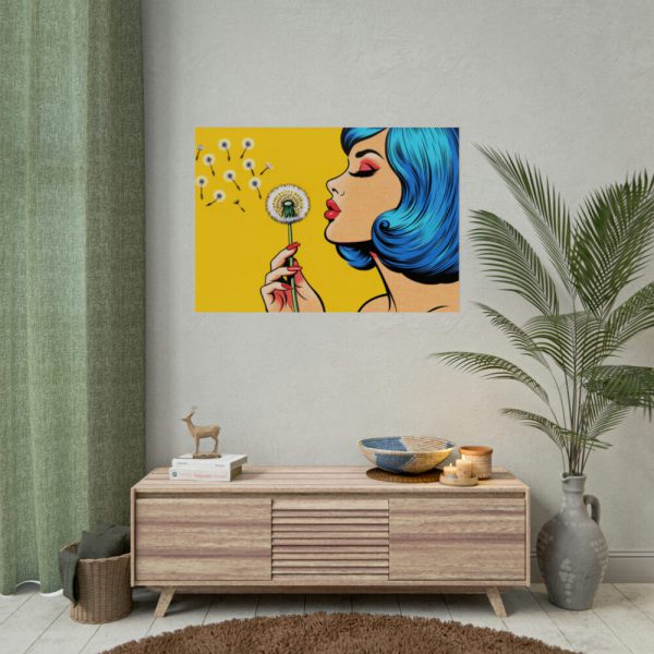 Girl With Blue Hair in Pop Art Style Poster