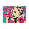 Pop Art Woman With Pink Donuts Poster