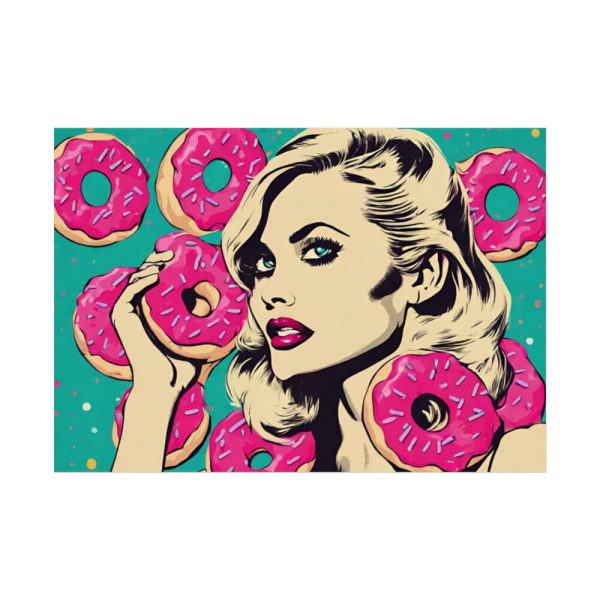 Pop Art Woman With Pink Donuts Poster