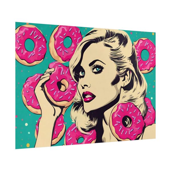 Pop Art Woman With Pink Donuts Poster
