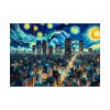 Tokyo With a Swirling Star-Filled Sky Poster