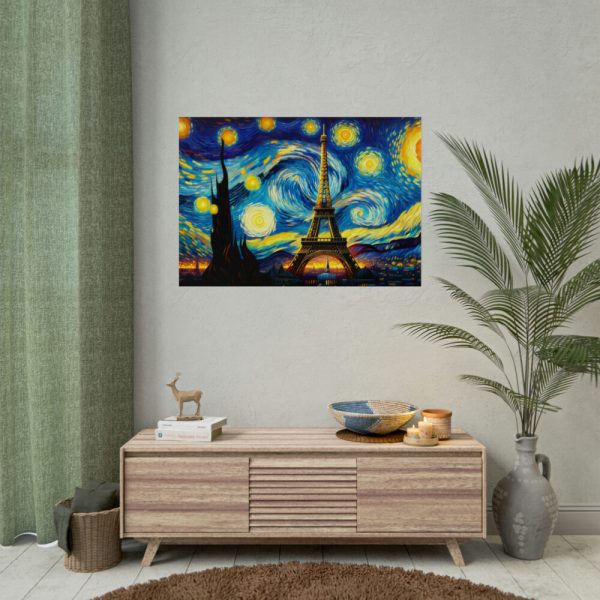 92409-73.jpg Eiffel Tower Under Starry Night Sky Poster