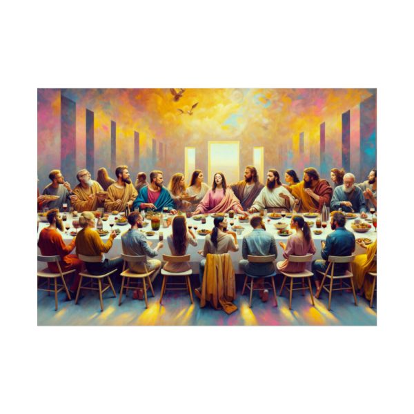 92409-95.jpg Modern-Day People At Long Table in Contemporary Setting Poster