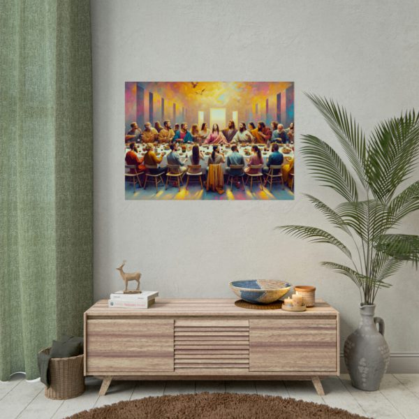 92409-98.jpg Modern-Day People At Long Table in Contemporary Setting Poster