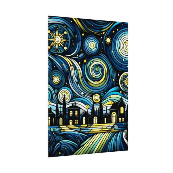 92410-2.jpg Whimsical and Vibrant Nighttime Landscape Poster