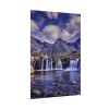 Waterfall, Mountains, Clouds, River, Plants Poster