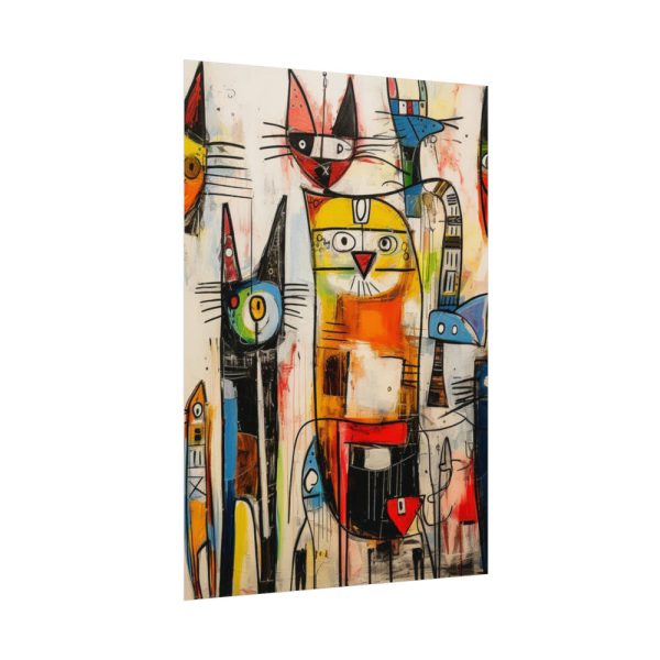 Colorful Abstract Cat Art Poster