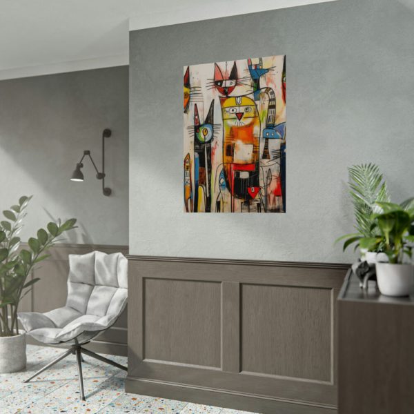 Colorful Abstract Cat Art Poster