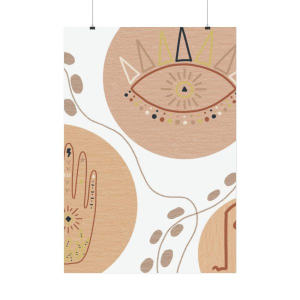 Hand, Eye and Face Abstract Boho Minimal Art Poster