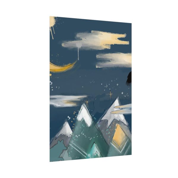 92410-412.jpg Mountains With a Silhouette Wolf Boho Style Poster
