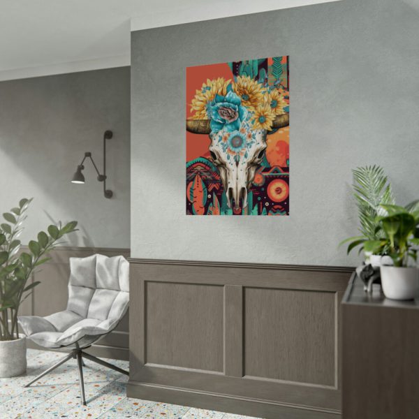 Boho Cow Skull Poster
