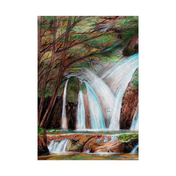 92411-35.jpg Waterfall Drawing Poster