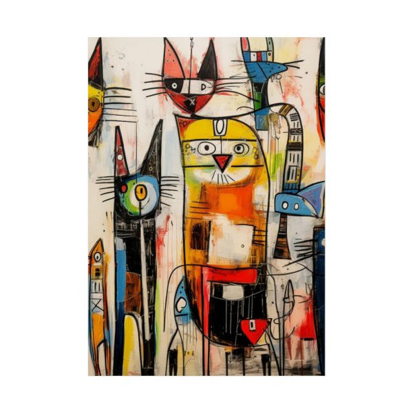 Colorful Abstract Cat Art Poster