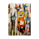 Colorful Abstract Cat Art Poster - Image 7
