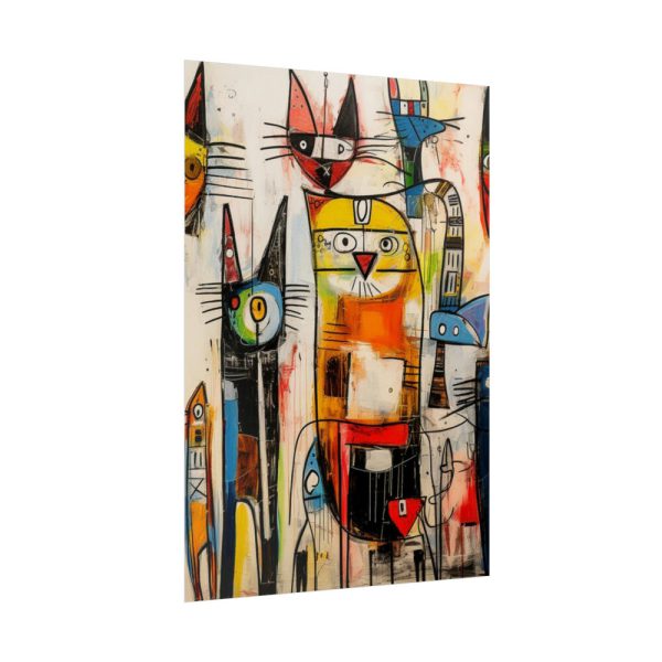 Colorful Abstract Cat Art Poster