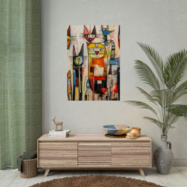 Colorful Abstract Cat Art Poster