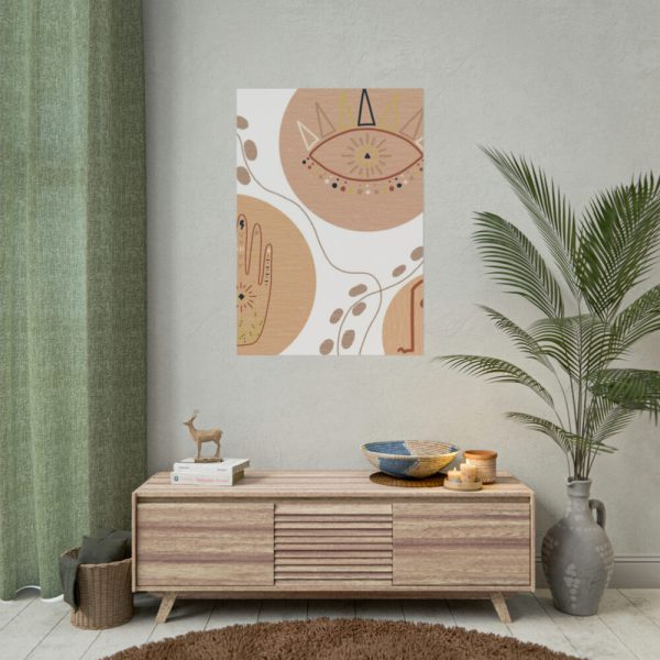 Hand, Eye and Face Abstract Boho Minimal Art Poster