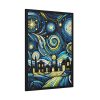 93830-1.jpg Whimsical and Vibrant Nighttime Landscape Framed Poster