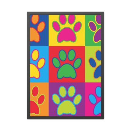 Paw Prints Pop Art Framed Poster