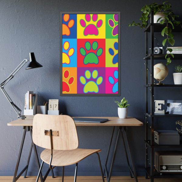 93830-102.jpg Paw Prints Pop Art Framed Poster