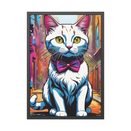 Cat Pop Art Illustration Graffiti I Framed Poster