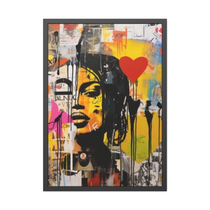 Valentine Graffiti Grunge Art Print Framed Poster