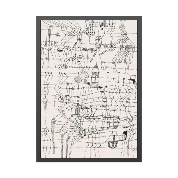 93830-168.jpg Drawing Knotted in the Manner of a Net (1920) by Paul Klee Framed Poster