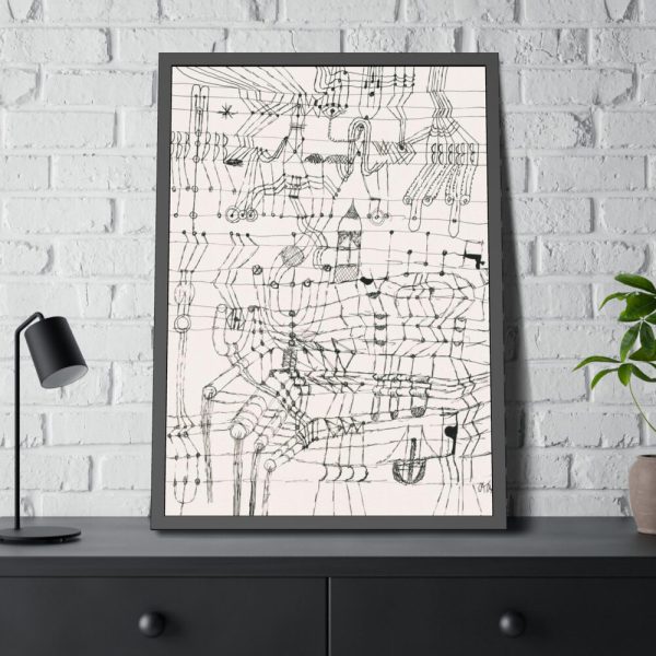 93830-171.jpg Drawing Knotted in the Manner of a Net (1920) by Paul Klee Framed Poster