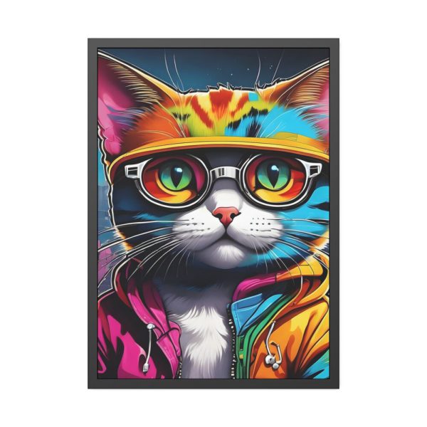 Cat Pop Art Illustration Graffiti II Framed Poster