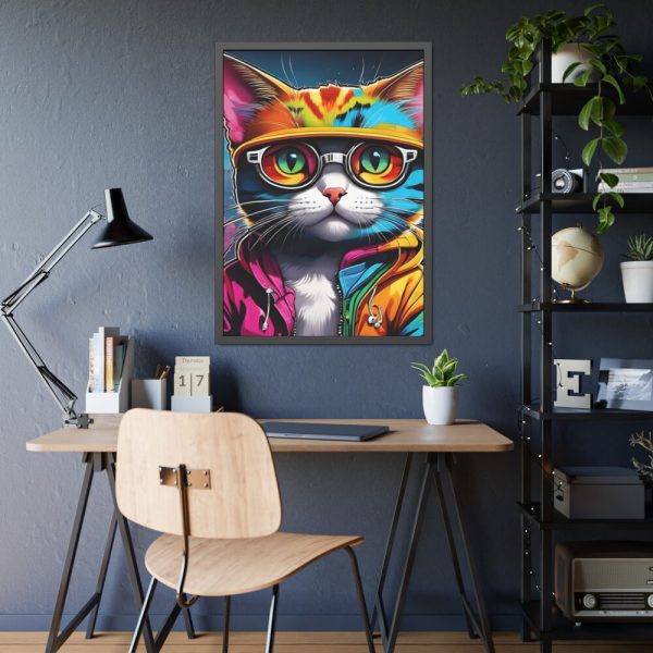 Cat Pop Art Illustration Graffiti II Framed Poster