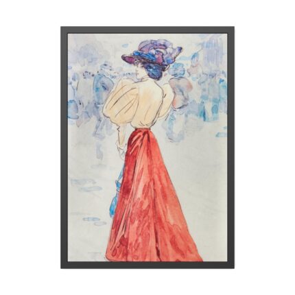 Elegant With a Red Skirt Framed Poster
