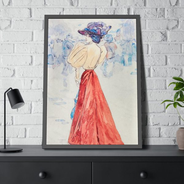 93830-235.jpg Elegant With a Red Skirt Framed Poster