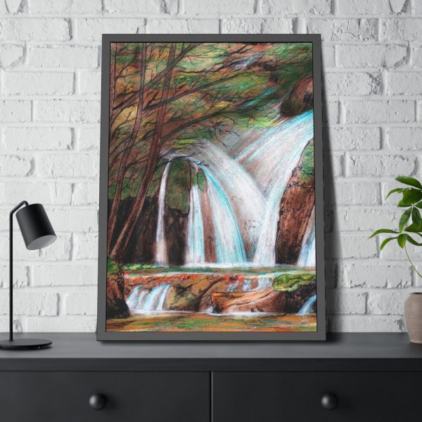 93830-27.jpg Waterfall Drawing Framed Poster