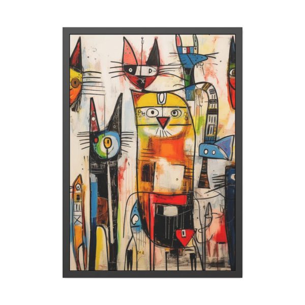 93830-272.jpg Colorful Abstract Cat Art Framed Poster