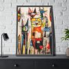 93830-275.jpg Colorful Abstract Cat Art Framed Poster