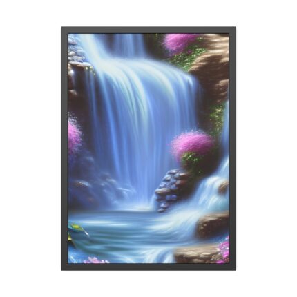 Waterfall in Blur Flow Style Framed Poster