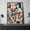 Abstract Crowd Contemporary Art Framed Poster
