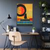 Black Cat Sitting on Squares Framed Poster