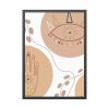 Hand, Eye and Face Abstract Boho Minimal Art Framed Poster