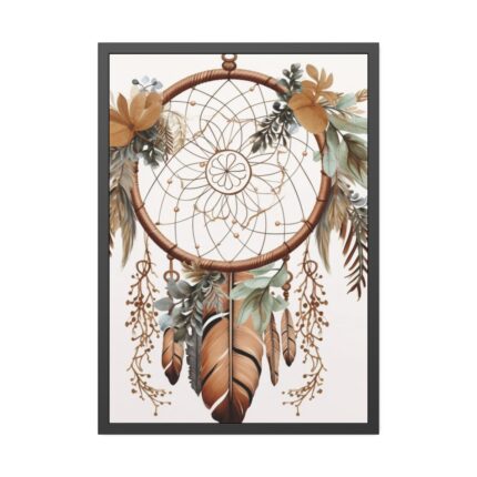 Boho Style Wreath Framed Poster